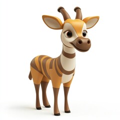 Obraz premium Cartoonish, endearing representation of a baby okapi.