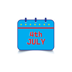 july 4th usa independence Day icon, america independence day calendar icon, eps10