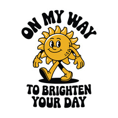 Happy Sun Character Walking To Brighten Your Day