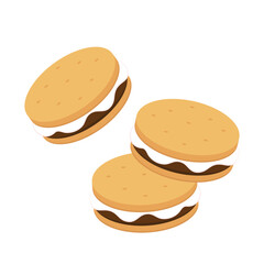 Chocolate bar and graham crackers. S'more graham cracker, chocolate, and marshmallow.