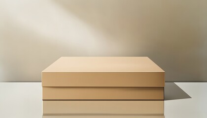 Closed plain cardboard box on white background for packaging and shipping