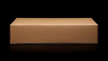 Closed plain cardboard box on neutral background for packaging or shipping concept