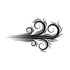 Fototapeta premium Stylized Tribal Black Wind Swirls - Dynamic Air Flow Decorative Design Element