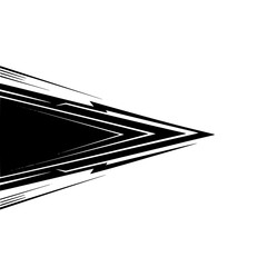 Dynamic Abstract Black Triangle with Speed Lines on White Background