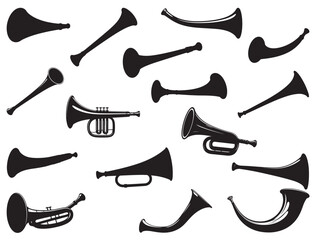 HORN SILHOUETTE WHITE BACKGROUND