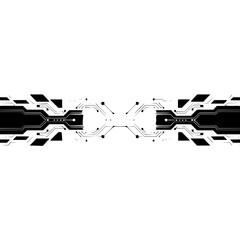 Abstract Futuristic Digital Circuit Pattern on Grey Background