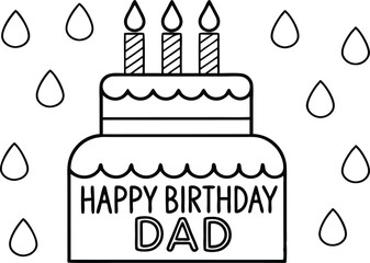 TwoTiered Cake with Candles Bordered by Teardrops on Transparent Background