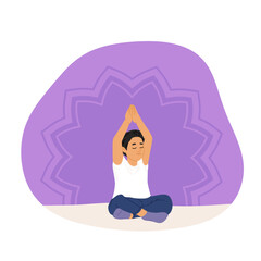 Kids exercising yoga. Children in asana and gym poses set. Cute little girls and boys, healthy sport activity. Child characters stretching. Flat vector illustration isolated on bright background