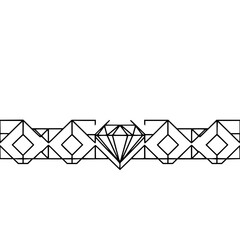 Elegant Geometric Diamond Border Line Art Design Element