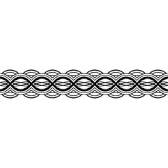 Minimalist Black and White Ornamental Repeating Pattern Border. Elegant Graphic Design Element.