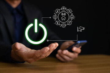 Smart home technology where users can turn on and off home appliances via their mobile phones by connecting via the internet and remotely controlling them from anywhere in the world.