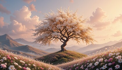 sunset over the mountains