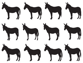 MULE SILHOUETTE WHITE BACKGROUND