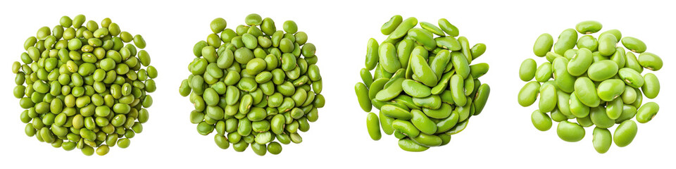 Steamed green lima beans piled in a top view