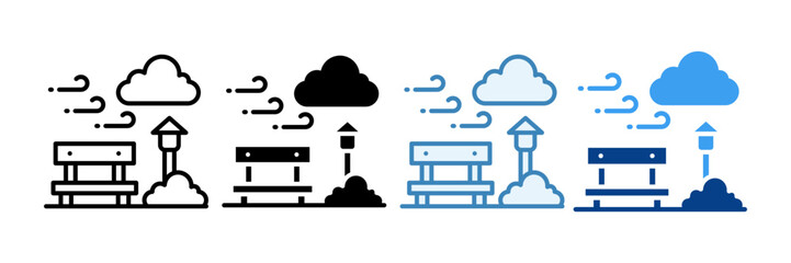 Green Space  Icon Set Multiple Style Collection