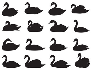 SWAN SILHOUETTE WHITE BACKGROUND