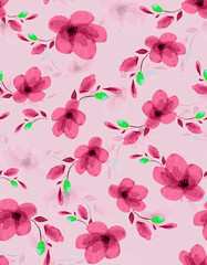 All Over Flower Design Seamless Pattern With Some Texture Digital Print Textile