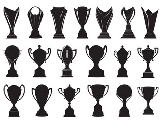 TROPHIES SILHOUETTE WHITE BACKGROUND