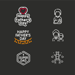 Fathers days icon flat vector design