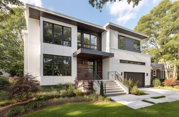 Modern House Design: Stunning Contemporary Home with Expansive Windows and Landscaping