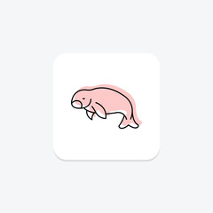 Manatee, vector, pixel perfect, illustrator file
