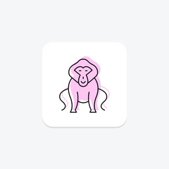 Baboon, vector, pixel perfect, illustrator file