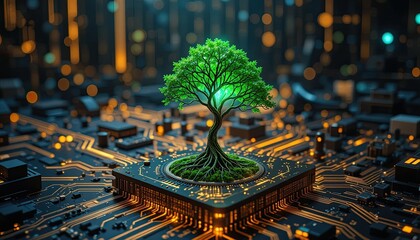 Obraz premium electronic circuit board with processor