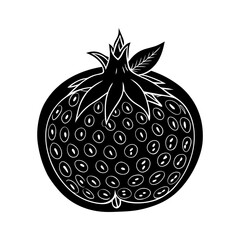 Pomegranate silhouette vector illustration