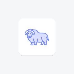 Muskox, vector, pixel perfect, illustrator file