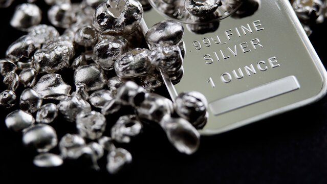 Silver bar pure precious metal for money investing
