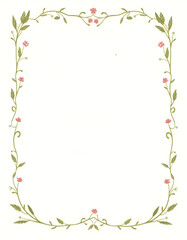 Beautiful floral frame in watercolor style