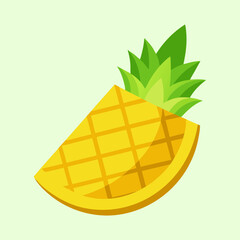 A stylized pineapple slice with a geometric design on a light background