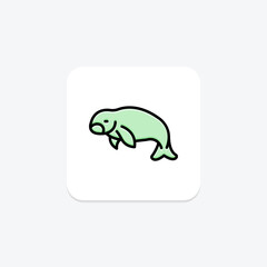 Manatee, vector, pixel perfect, illustrator file