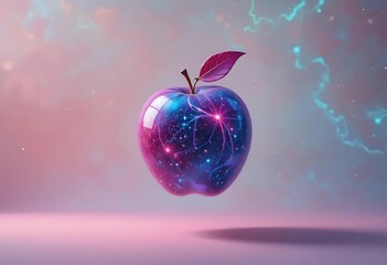 Cosmic Apple: A Surreal, Vibrant Digital Painting