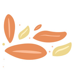 Abstract orange and yellow leaves in a minimalist style. Ideal for seasonal fall designs, modern compositions, nature backgrounds, or creative decorative elements in soft tones.