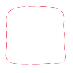 Simple dashed square frame in soft pink color. Great for template design, photo borders, cute layouts, minimal decorations, scrapbook elements, or pastel-themed creative assets.