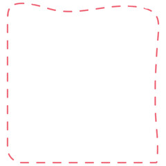 Minimalist square dashed frame in pink color. Perfect for creative layouts, greeting cards, quotes, and digital design templates that need a clean outlined touch.