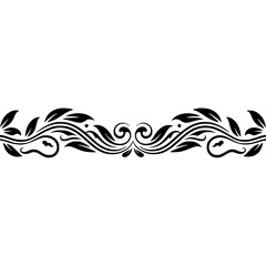 Elegant Black & White Floral Scrollwork Border Divider Design Element