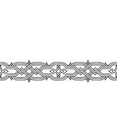 Elegant Black & White Interlacing Geometric Pattern Border Design