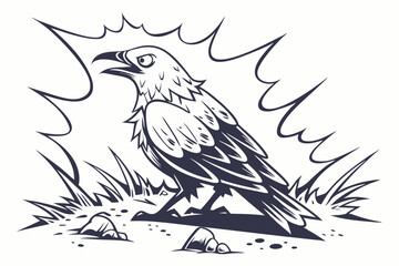 a compact grunge ink blob shaped like a jagged