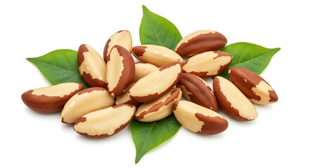 Fototapeta premium Brazil nut white background B. Brazilian food
