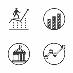 a group of four minimal vertical indicator icons d