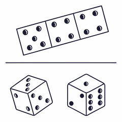 a group of four line dot combinations straight wit