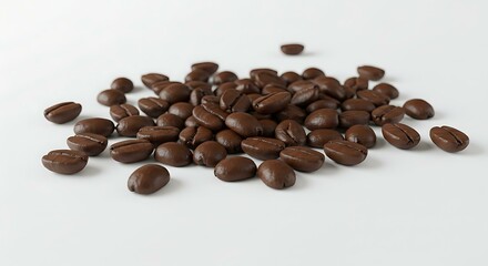 Naklejka premium Coffee beans white background C. Brazilian food