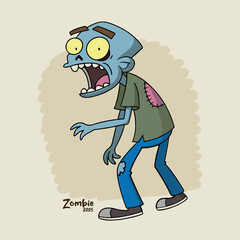 Cartoon Zombie Character – Funny Undead Monster Illustration for Halloween