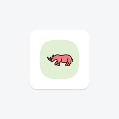 Fototapeta premium Rhino, vector, pixel perfect, illustrator file