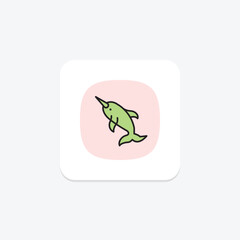 Narwhal, vector, pixel perfect, illustrator file
