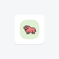 Muskox, vector, pixel perfect, illustrator file