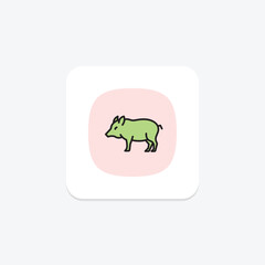 Peccary, vector, pixel perfect, illustrator file