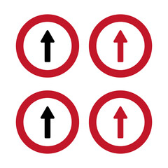 red and white arrows